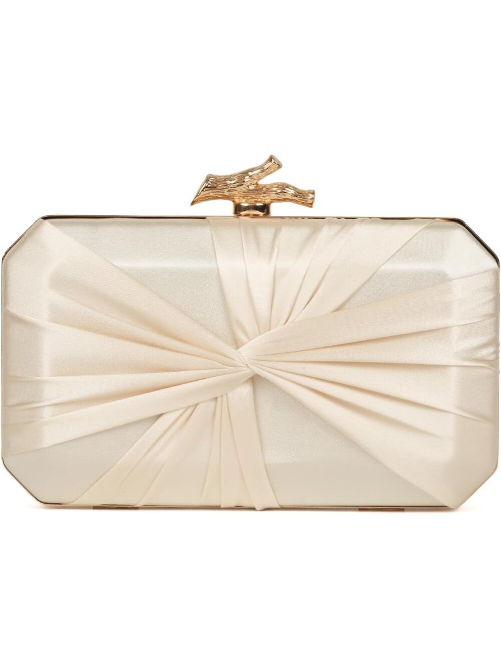 〽️ Women's Champagne Satin Pleated Clutch Purse Evening Wedding Party Handbag